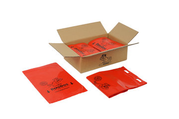 Dog poop bags Red