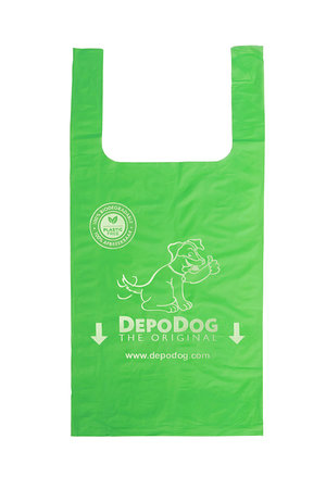 Degradable green shirt bag dog poo bags 500 pcs. DepoDog